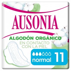 AUSONIA Compressa Normal de Proteção de Algodão com Asas 11 Unidades