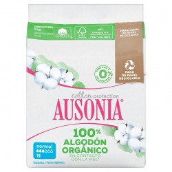 AUSONIA Cotton Protection Normal Compress with Wings 11 Units