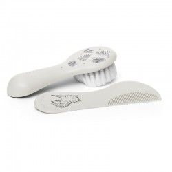 Conjunto de escova e pente recém-nascido SUAVINEX branco 0+m