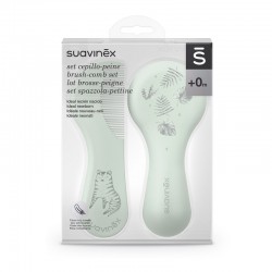 Conjunto de escova e pente recém-nascido SUAVINEX verde 0+m