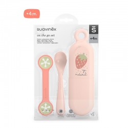 SUAVINEX Set On the Go Spoon Holder + Spoon + Pink Drink Holder +4m