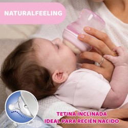 CHICCO Natural Feeling Glass Baby Bottle Normal Flow 250ML 0m+