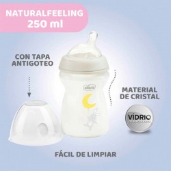 Biberon in vetro CHICCO Natural Feeling Flusso normale 250 ml 0 mesi+