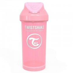 Twistshake Trinkbecher mit Strohhalm +6m Rosa 360 ml