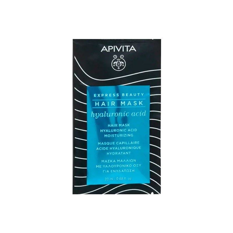 Apivita Feuchtigkeitsspendende Haarmaske mit Hyaluronsäure, 20 ml