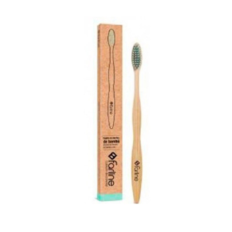 FARLINE Brosse à dents en bambou vert 1 unité FARLINE Brosse à dents en bambou vert 1 unité