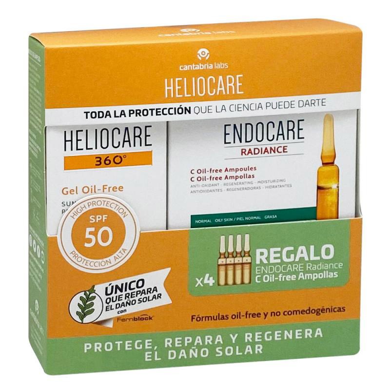 HELIOCARE Pack Gel Oil Free 50 ml+ Endocare Radiance C 4 Ampoules