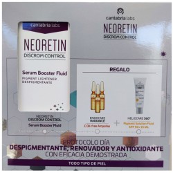 NEORETIN Discrom Control Serum Booster Fluid 30ml +Endocare Ampoules+ Heliocare 360º