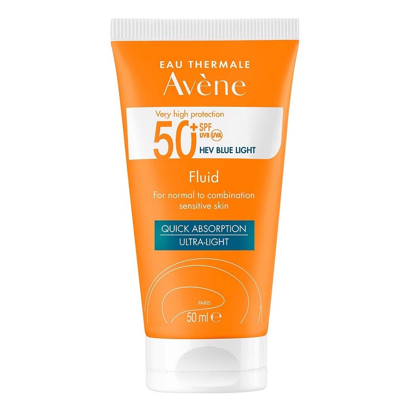 Avène Solar Facial Fluid Dry Touch Normal to Combination Skin SPF50+ 50ml