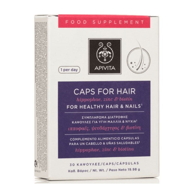 APIVITA Capsules et Ongles Anti-Chute de Cheveux 30 unités