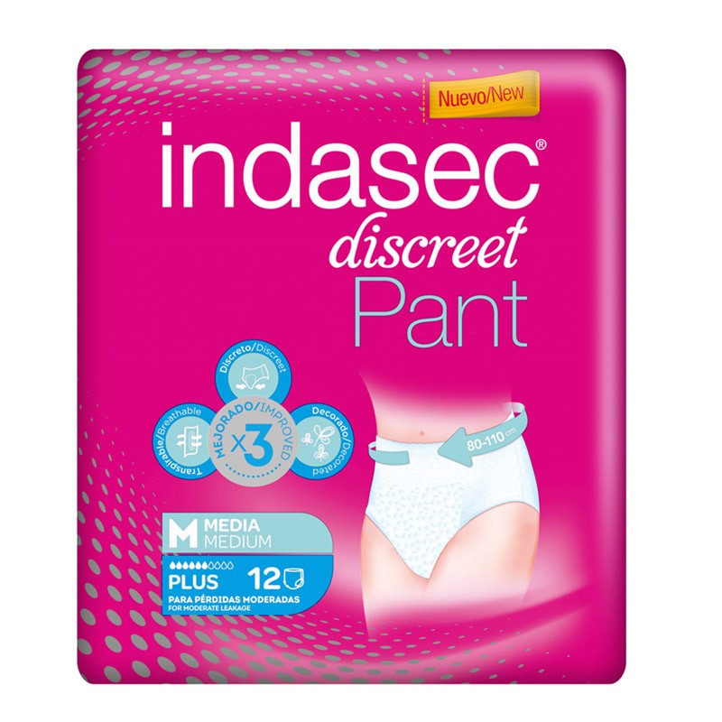 INDASEC Discreet Pant PlusGröße M 12 Stück INDASEC Discreet Pant PlusGröße M 12 Stück