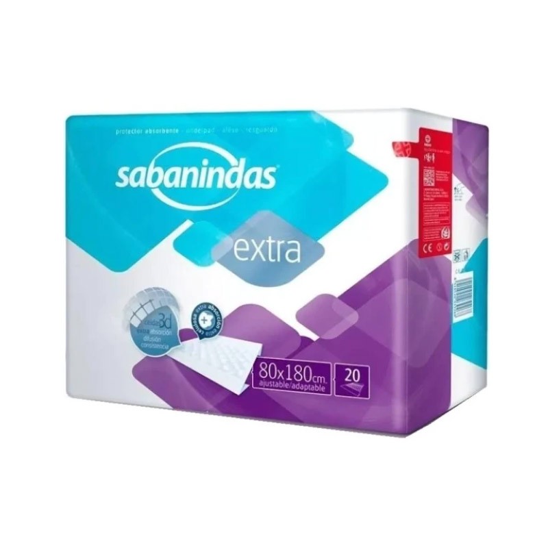 SABANINDAS Protettore Assorbente Extra Regolabile 80x180 cm 20 unità 【OFFERTA】 SABANINDAS Protettore Assorbente Extra Regolabile 80x180 cm 20 unità 【OFFERTA】