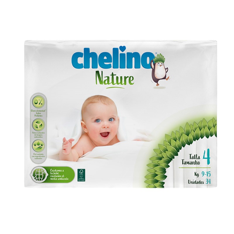 CHELINO Nature Diapers Size 4 from 9 to 15 kilos 34 units