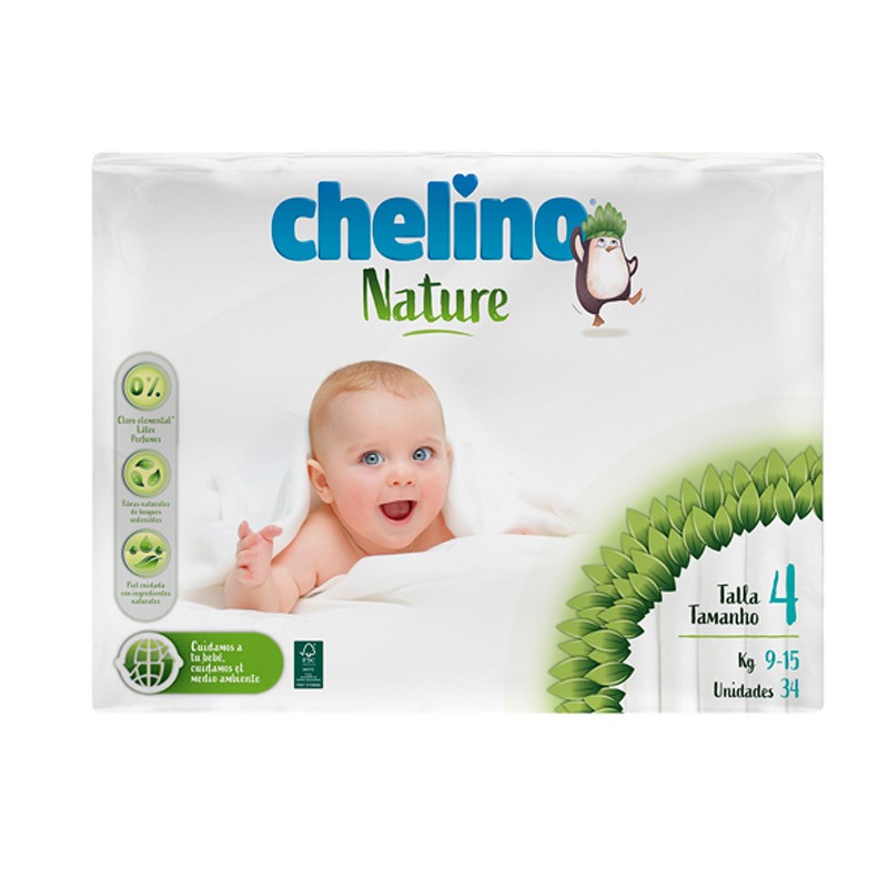 CHELINO Couches Nature Taille 4 de 9 à 15 kilos 34 unités