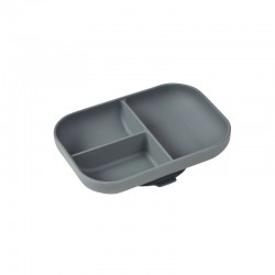 BÉABA Mineral Gray Compartmented Silicone Plate 【24HRS SHIPPING*】