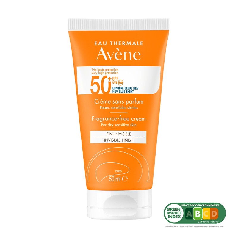 AVENE Crème Solaire SPF50+ Non Parfumée 50 ml