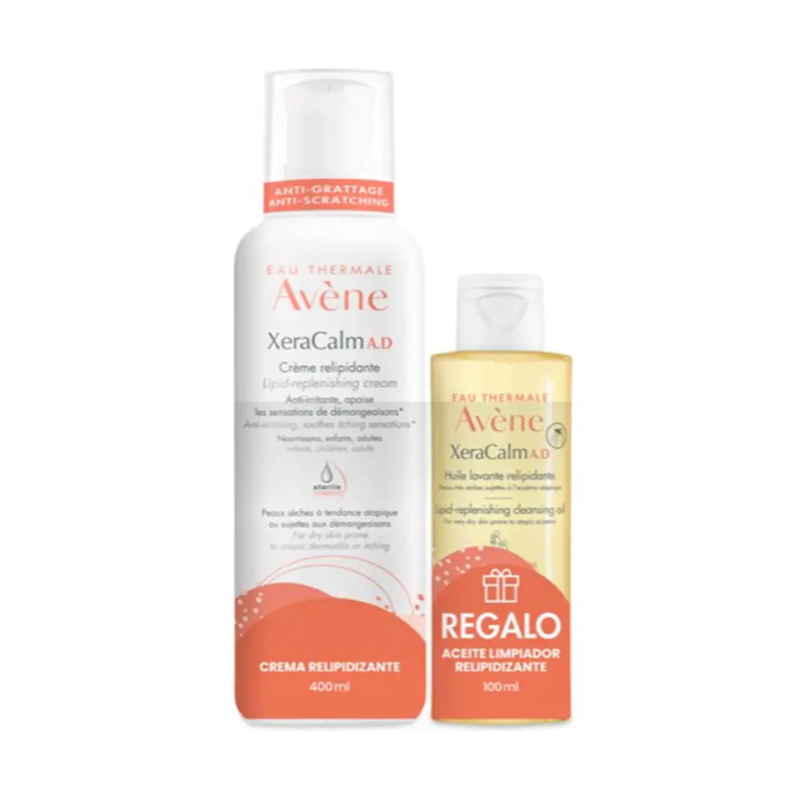 AVENE Xeracalm AD Rückfettungsbalsam 400 ml + Rückfettungsreinigungsöl als Geschenk AVENE Xeracalm AD Rückfettungsbalsam 400 ml + Rückfettungsreinigungsöl als Geschenk
