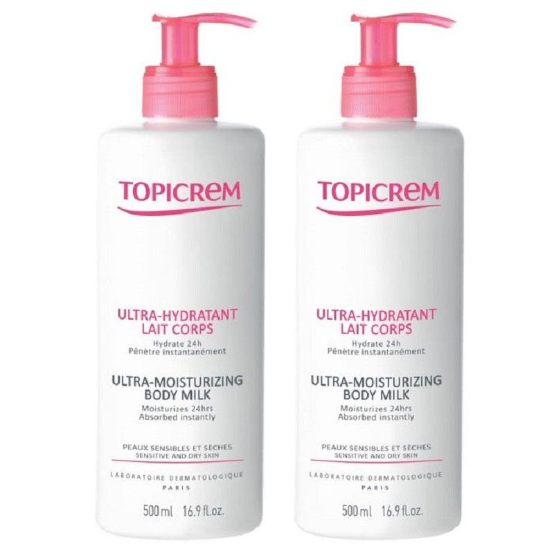 Topicrem Lait Corps Ultra Hydratant 2x500 ml