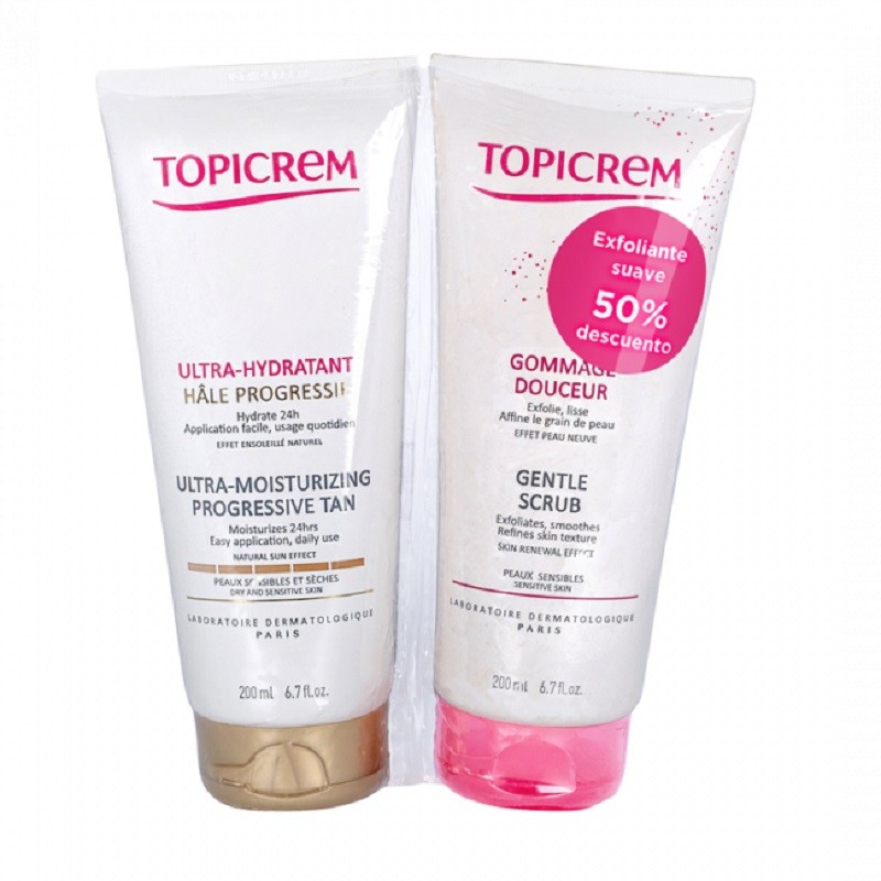 Topicrem Abbronzatura Ultra Idratante 200ml + Esfoliante 200ml