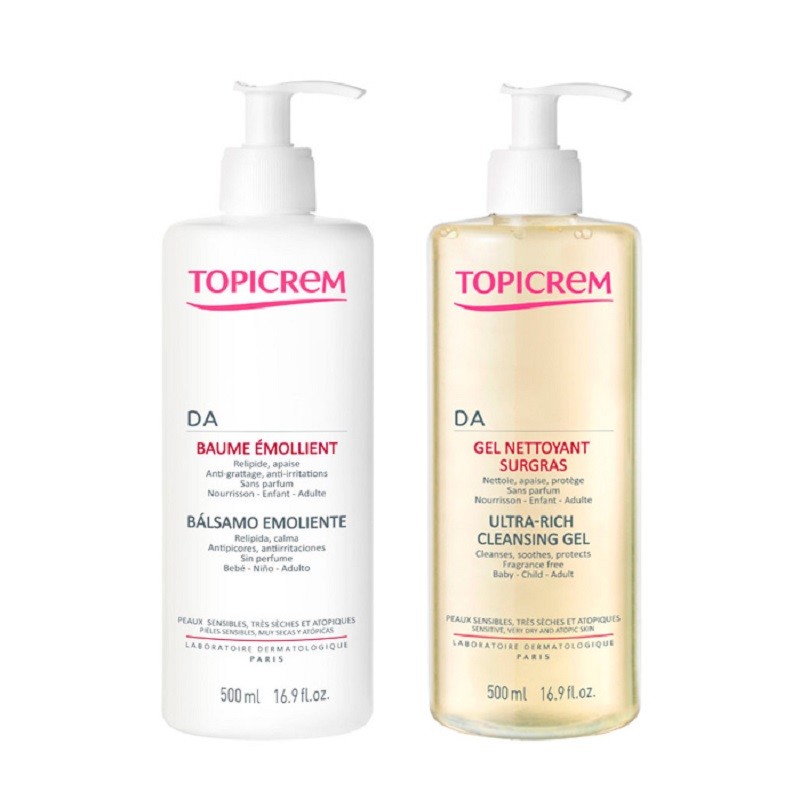 Topicrem DA Pack Balsamo Emolliente 500 ml + Gel Detergente 500ml