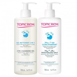 Topicrem Pack BABY Ultra Feuchtigkeitsmilch 500ml + Reinigungsgel 2 in 1 500ml