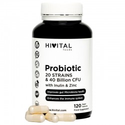 Hivital Probióticos 20 cepas 40 bilhões de UFC 120 cápsulas