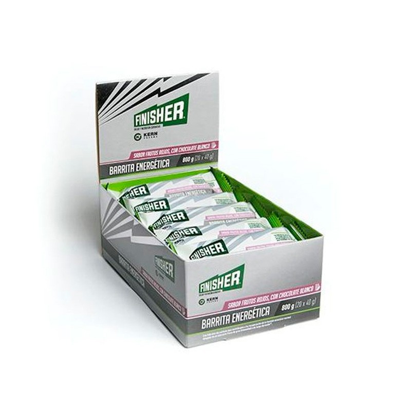 FINISHER Barra Energética Sabor Frutas Vermelhas com Chocolate Branco 20 barras