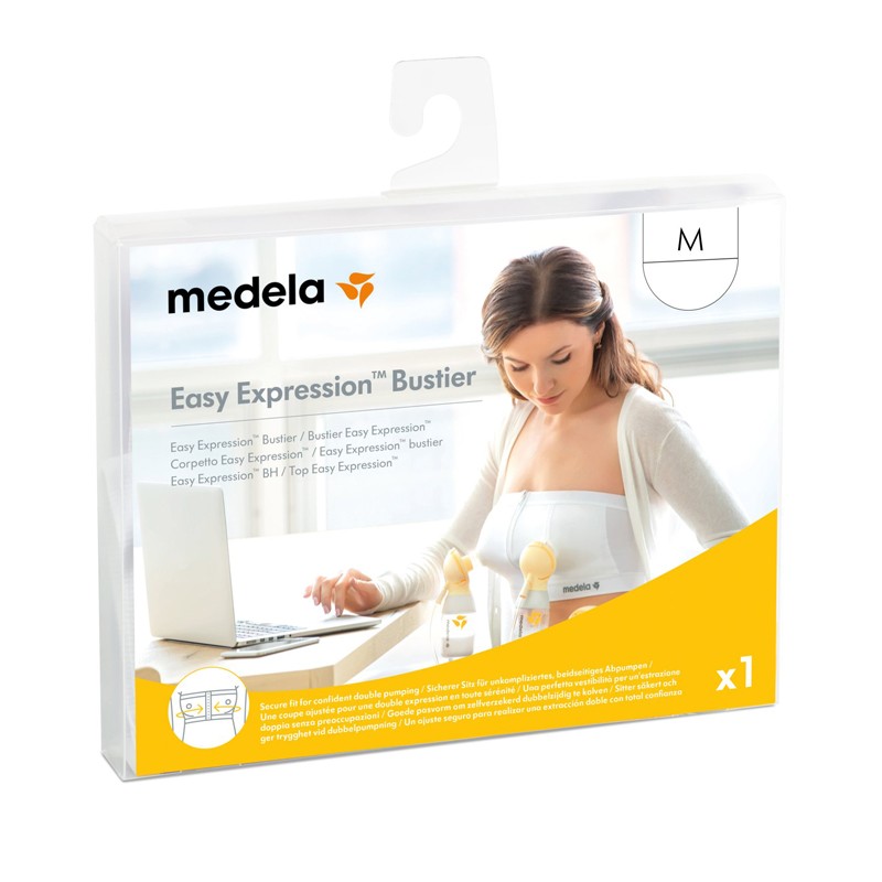 Medela Hands Free Pumping Bustier | Easy Expressing Pumping Bra with  Adaptive Stretch for Perfect Fit | Chai Large