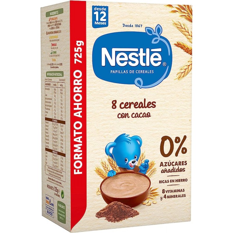Hero Baby - Papilla de 8 Cereales sin Azúcares Añadidos, para