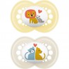 MAM Original Latex Pacifier 6+M 2 Units (Lion and Cat)