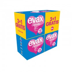 EVAX Cottonlike Asas Normais Quatripack 3+1 64 unidades