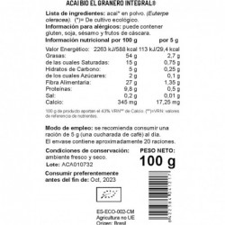 El Granero Integral Organic Acai Powder 100 g