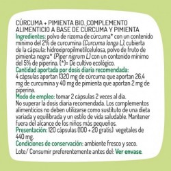 Granero Integratori Curcuma + Pepe Biologico 440 Mg 100+20 Capsule