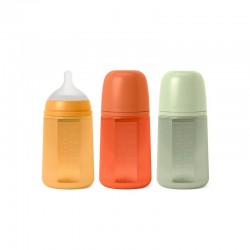SUAVINEX Silicone Baby Bottle Physiological Teat 0-6M Intense Color 240 ml