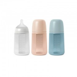 SUAVINEX Silicone Baby Bottle Physiological Teat 0-6M Soft Color 240 ml