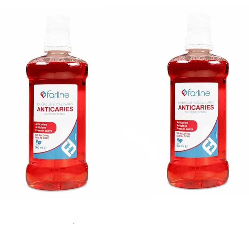 FARLINE Collutorio Anticarie Senza Alcool 2x500ml Confezione Risparmio FARLINE Collutorio Anticarie Senza Alcool 2x500ml Confezione Risparmio