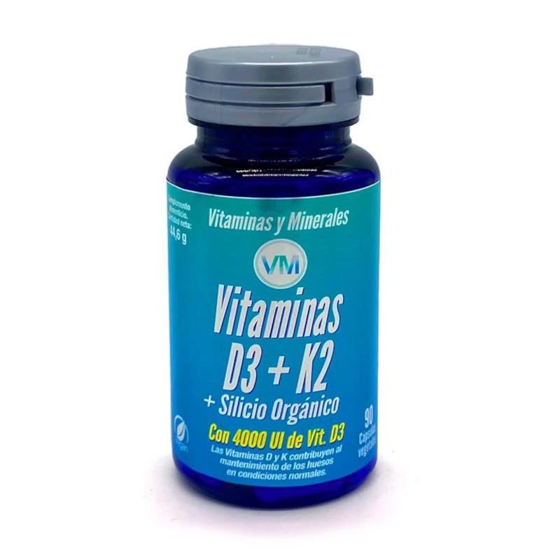 Vitaminas y Minerales  Vitamina D3+K2 60 Cápsulas Vegetal
