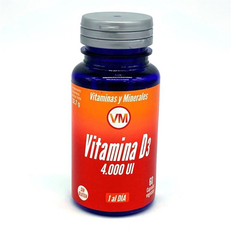 Vitaminas y Minerales  Vitamina D3 4000Ui 60 Cápsulas