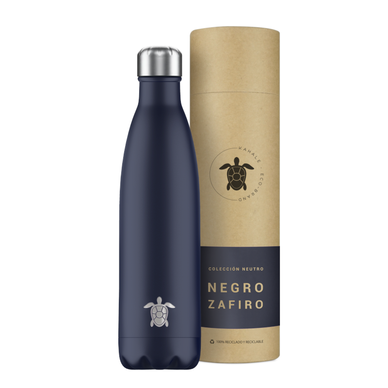 Borraccia termica Kahale in acciaio inossidabile nero zaffiro da 750 ml