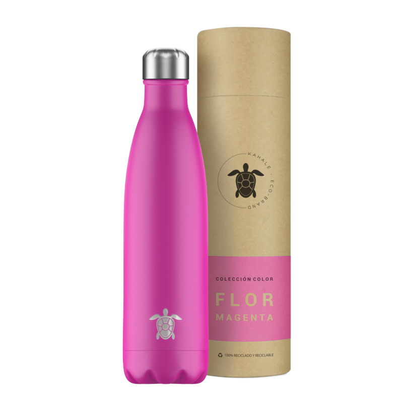 Bottiglia termica Kahale in acciaio inossidabile Magenta Flower 750ml