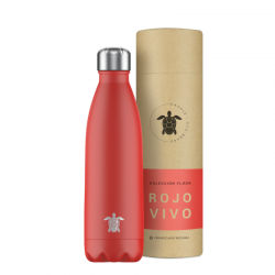 Bottiglia termica Kahale in acciaio inossidabile rosso brillante da 500 ml