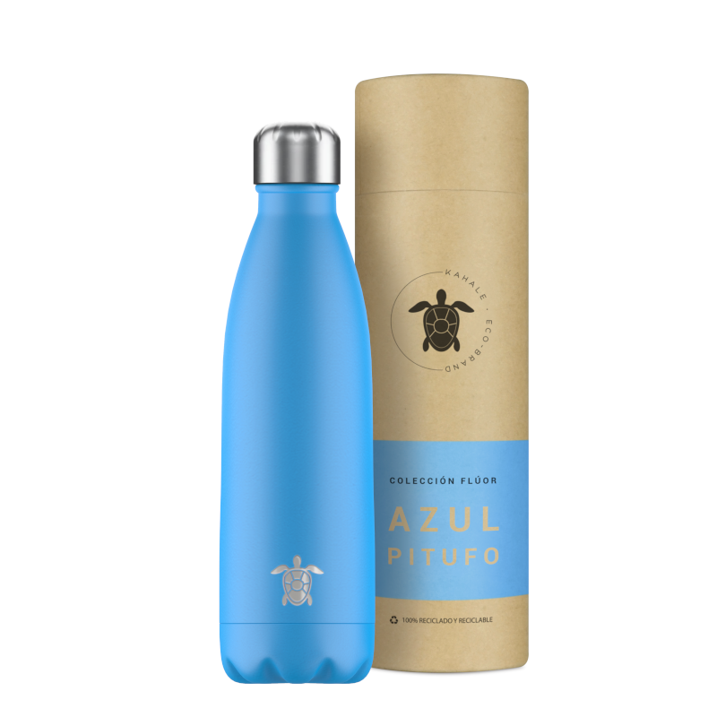 Kahale Schtroumpf Bleu Bouteille Thermique En Acier Inoxydable 500ml