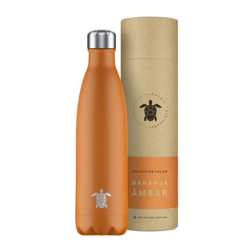 Kahale Bernstein-Orange Edelstahl-Thermoflasche 750ml