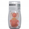 Chupeta SUAVINEX Tetina Anatômica de Silicone +18 Meses x2 (Rosa-Listras)