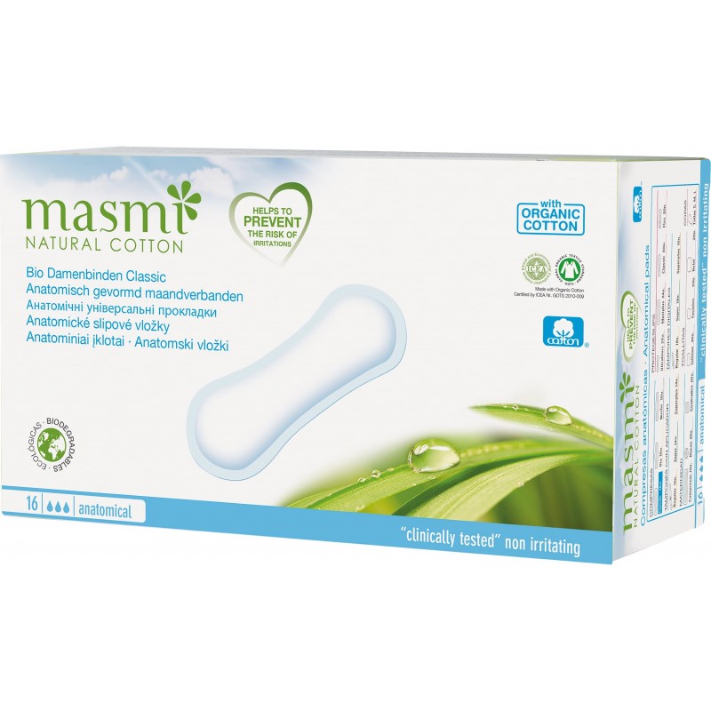 Masmi Compresse anatomiche Masmi Natural Cotton 16 unità