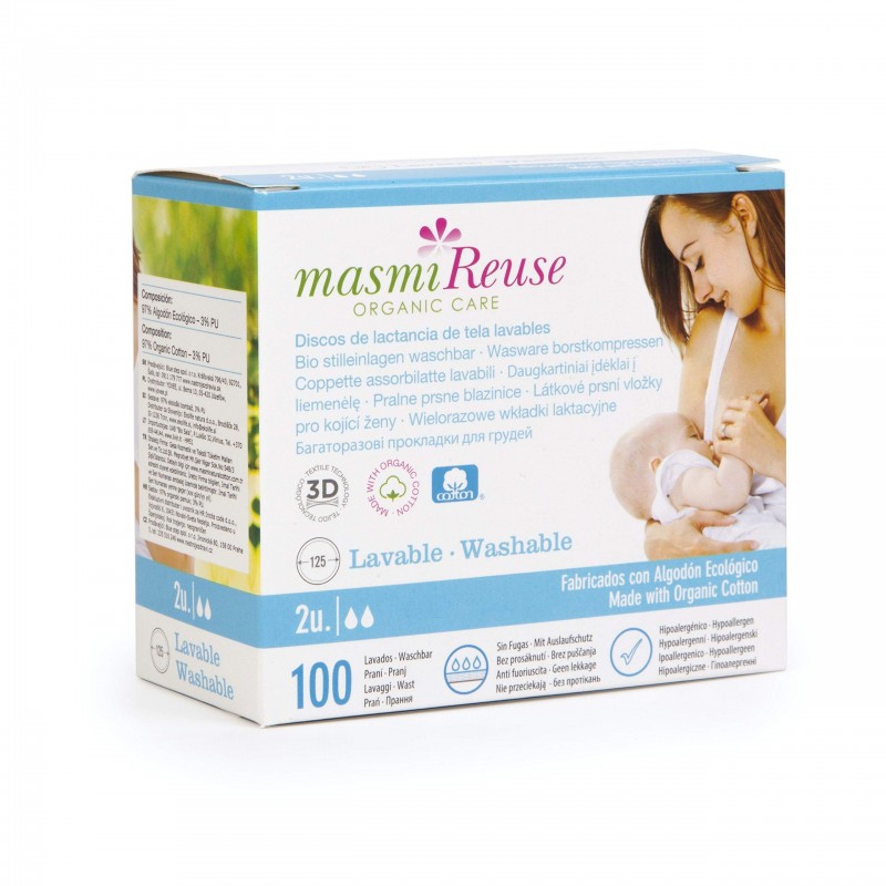 Masmi Disques d'allaitement réutilisables 2 unités