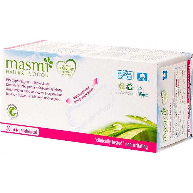 Masmi Anatomical Panty Liners Masmi Natural Cotton 30 units