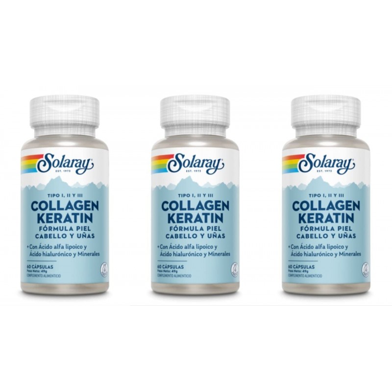 Solaray Collagen Keratin 60 Cápsulas
