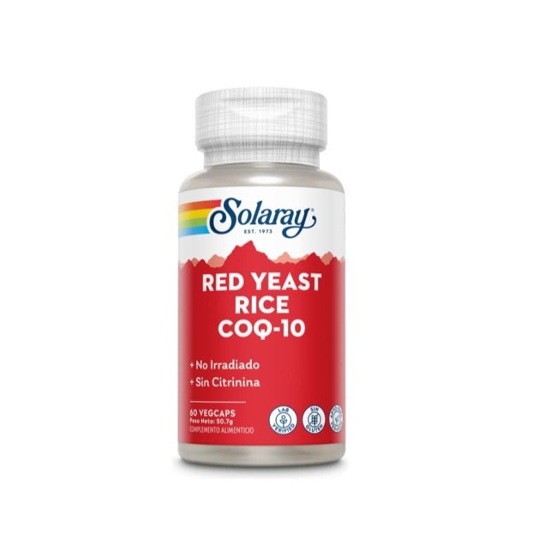 Solaray Levure de Riz Rouge Plus Q10 60 Vcaps