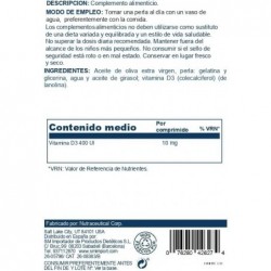 Solaray Vitamine D3 400 UI 120 Perles